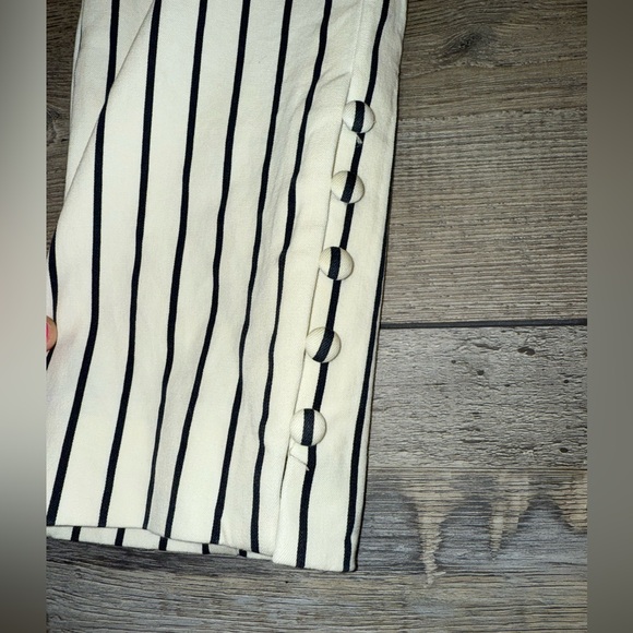 Anthropologie Size 4 EUC Striped Cream and Black Pants - Picture 3 of 8
